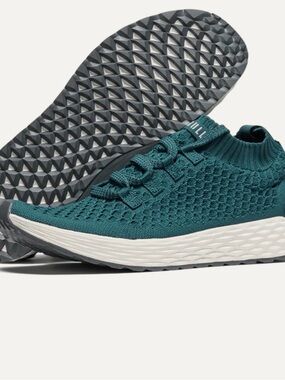 NOBULL Teal Knit Athletic Shoes with White Midsole and Gray Outsole